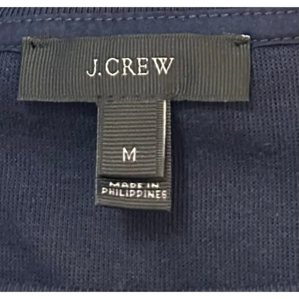 J. Crew Tie Sleeve Sweatshirt Navy Blue G8374 Size M